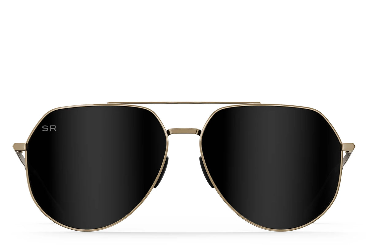 Tangle Free Aviator Hex - Black Gold Polarized